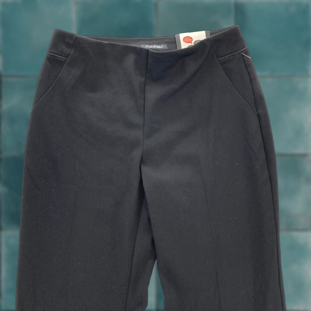 Vintage Roz & Ali Secret Agent Pants Women's 6 Wide Leg Black Stretch Tummy Control NWT Size 28" / US 6 / IT 42 - 1 Thumbnail