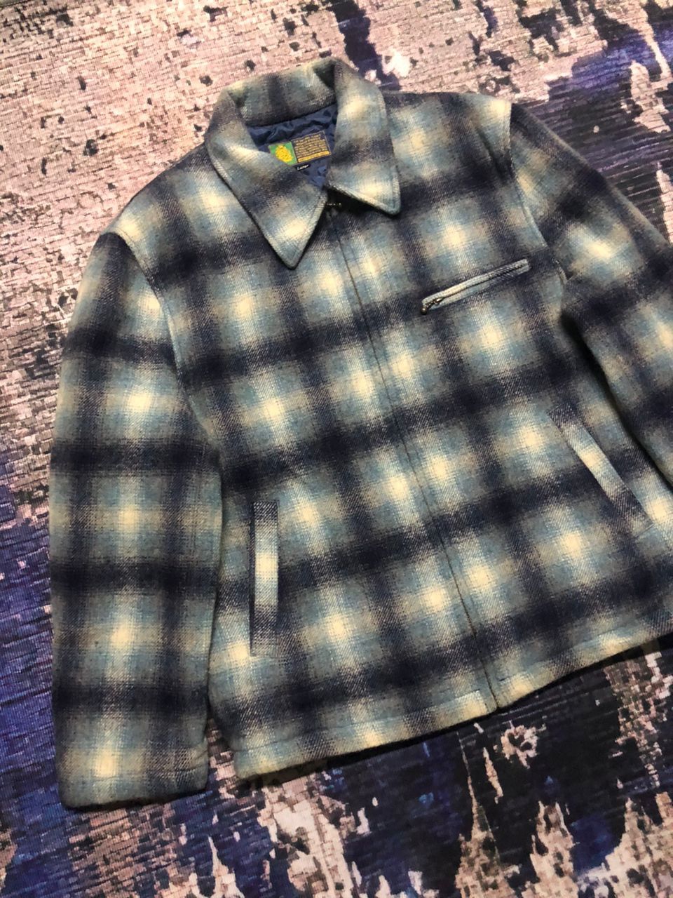 Japanese Brand Vintage Shadows Plaid Wool Flannel Zipper Jacket Size US M / EU 48-50 / 2 - 6 Thumbnail