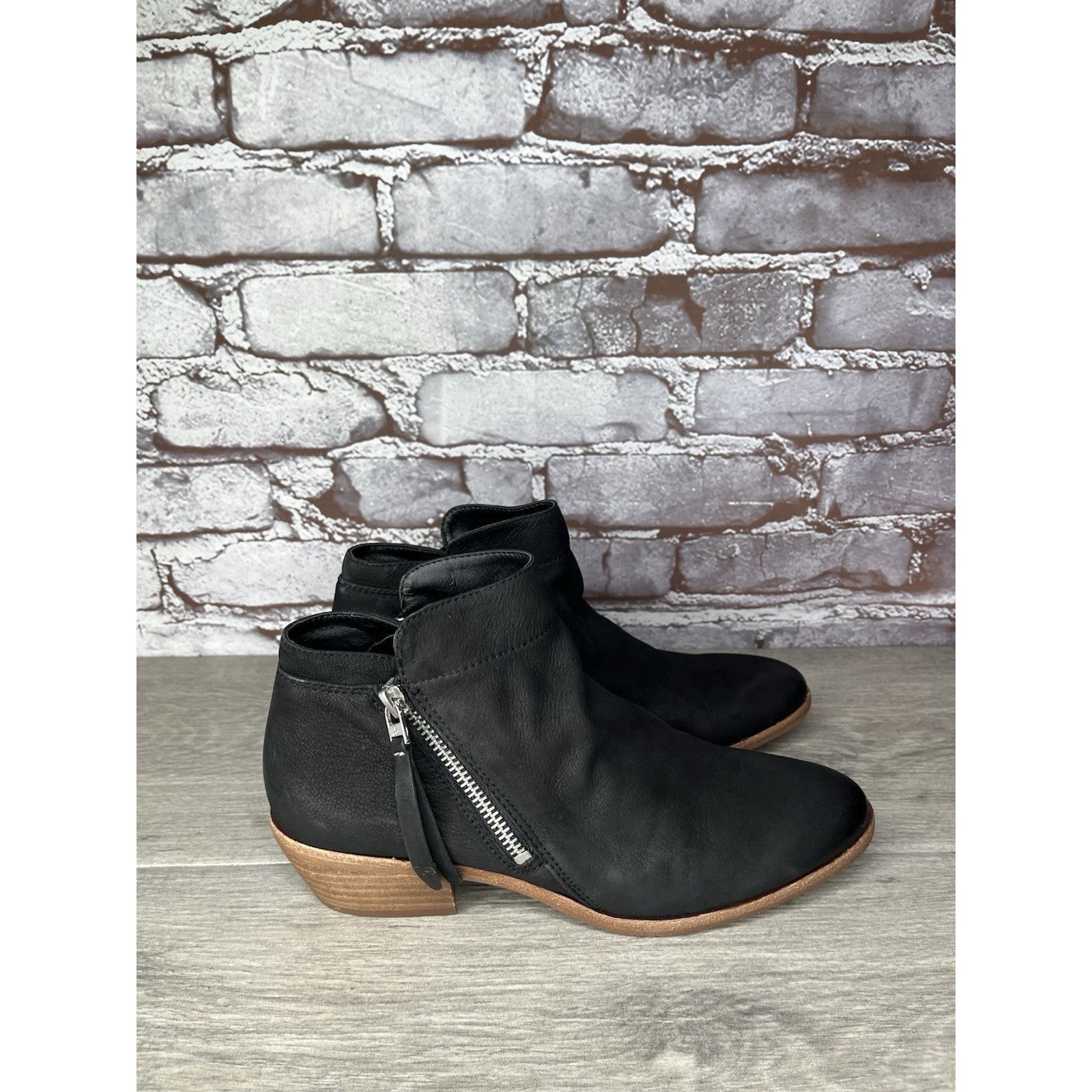 Sam Edelman SAM EDELMAN Packer Black Nubuck Leather Zip Ankle Boots Wome Size US 7.5 / IT 37.5 - 21 Thumbnail