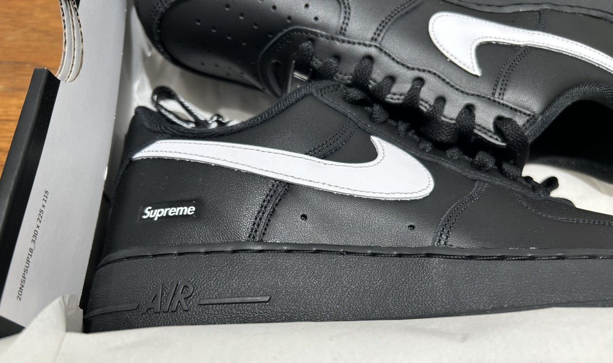 Nike × Supreme Supreme x Nike Air Force 1 Low black White CU9225-102 size 9 Size US 9 / EU 42 - 2 Thumbnail
