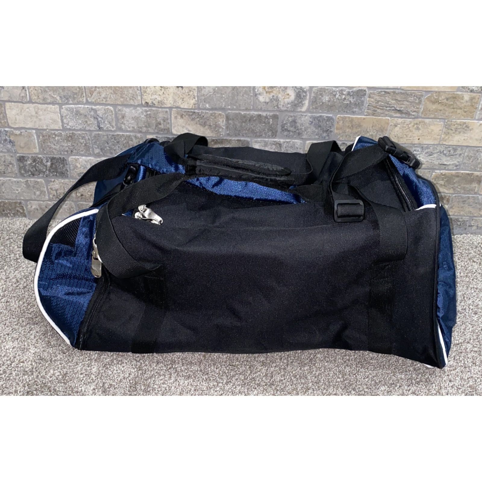 Adidas Adidas Blue/Black Strap Multi Pocket Duffel Bag Size ONE SIZE - 3 Thumbnail