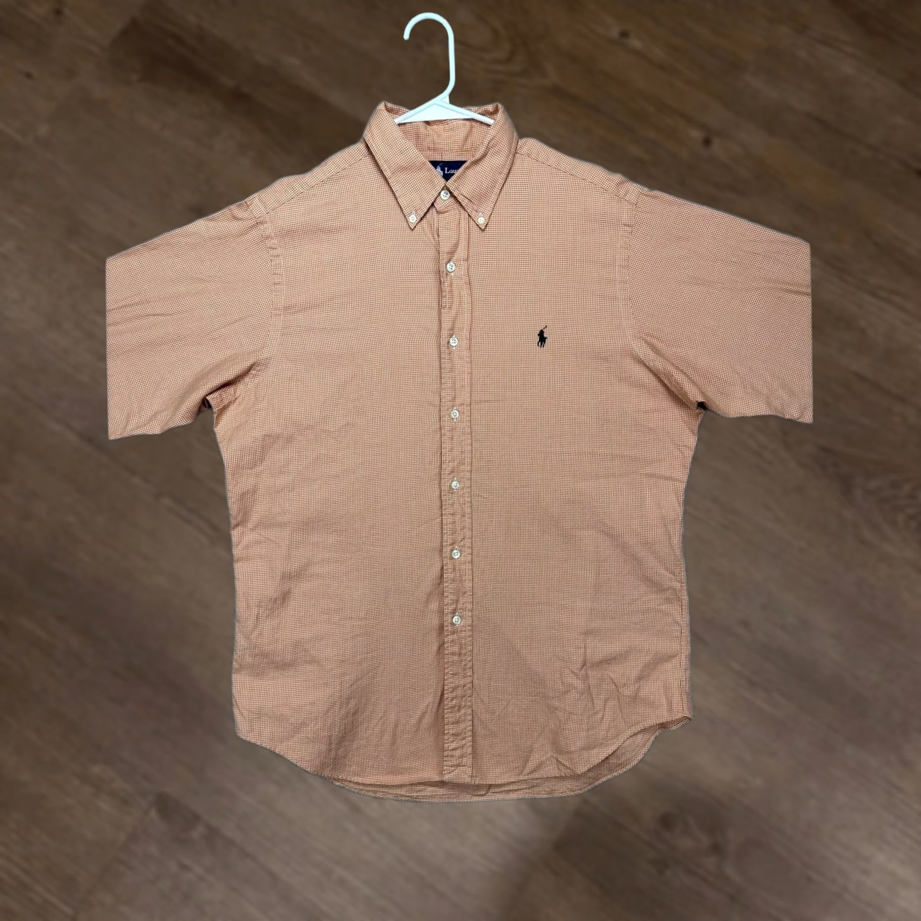 Ralph Lauren Ralph Lauren Dress Shirt Mens Large 16 Orange Houndstooth Classic Button-Down Shirt Size 42R - 1 Thumbnail