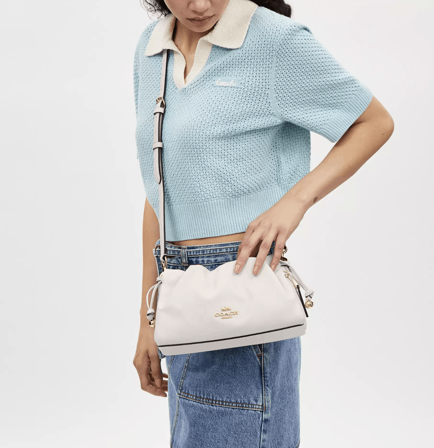 Coach NWT Coach Faye Shoulder Bag With Ruching CV529 Size ONE SIZE - 6 Thumbnail
