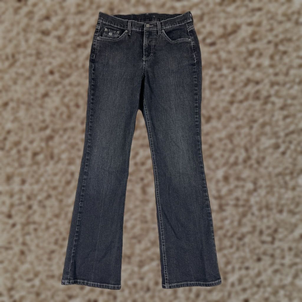 Gloria Vanderbilt Mudd Jeans Womens Bootcut Denim Black 26 Mid Rise 27x30 5-Pocket Embroidered Logo Cowboy Southwestern Designer Vintage No Size 26" / US 2 / IT 38 - 1 Thumbnail