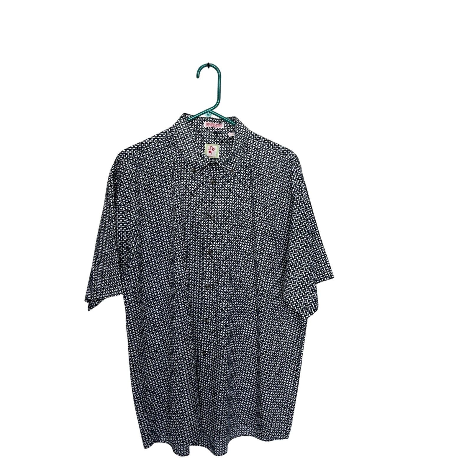 Vintage Salvador Paul SP | Vintage 70s Button Shirt Geometric Circle Size US L / EU 52-54 / 3 - 1 Thumbnail