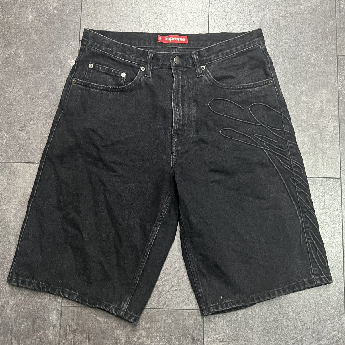 Supreme Supreme Script Baggy Denim Short | Grailed