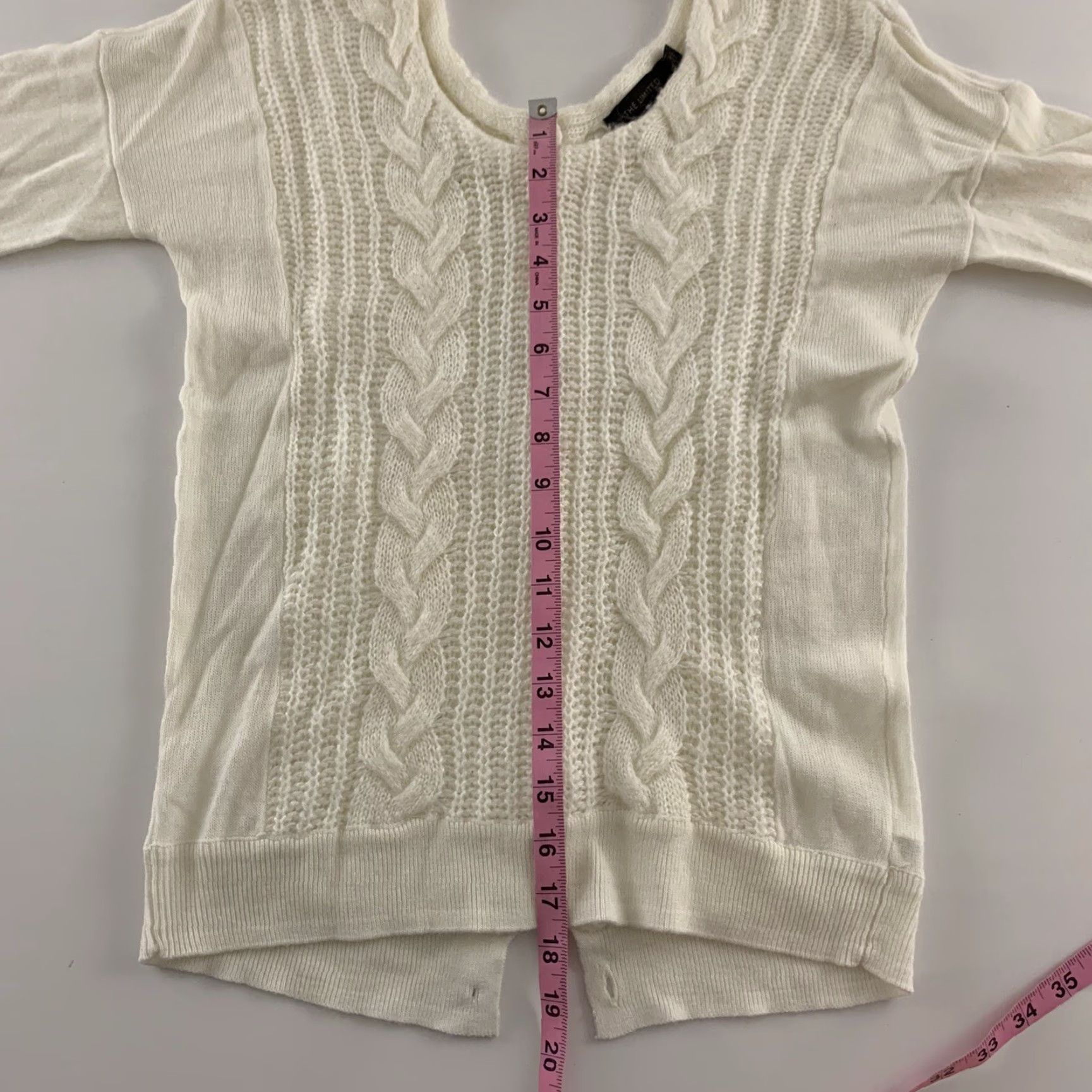 Vintage VINTAGE The Limited Pullover Button Back Chunky Sweater Women's XS Ivory Size XS / US 0-2 / IT 36-38 - 4 Thumbnail