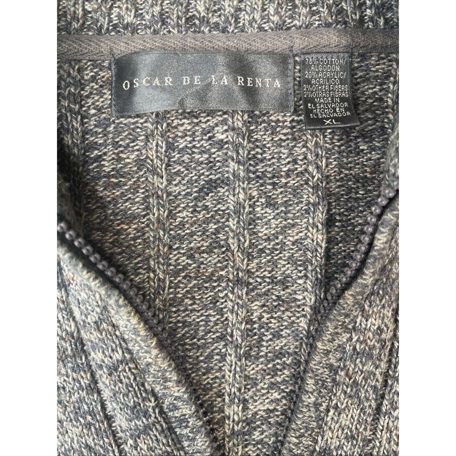 Oscar De La Renta Oscar De La Renta Men's L/S Pullover 1/4 Zip Gray Size XL Size US XL / EU 56 / 4 - 2 Thumbnail