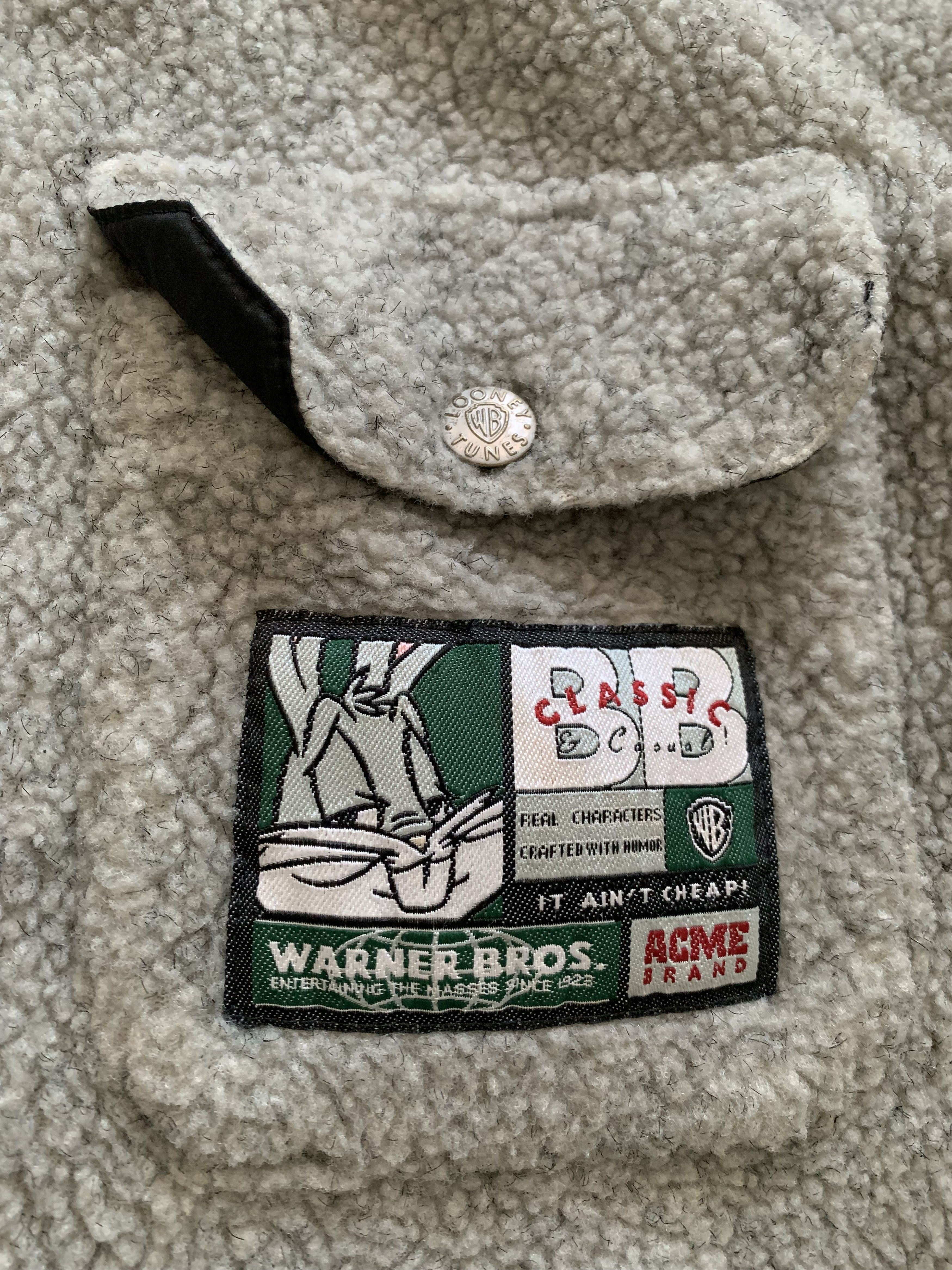Warner Bros Vintage Warner Bros Jacket Fleece Overshot Baggy 90s Y2K Size US XL / EU 56 / 4 - 3 Thumbnail