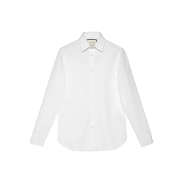 Gucci Gucci Men's White Long Sleeve Button-Up Shirt Size US L / EU 52-54 / 3 - 1 Thumbnail