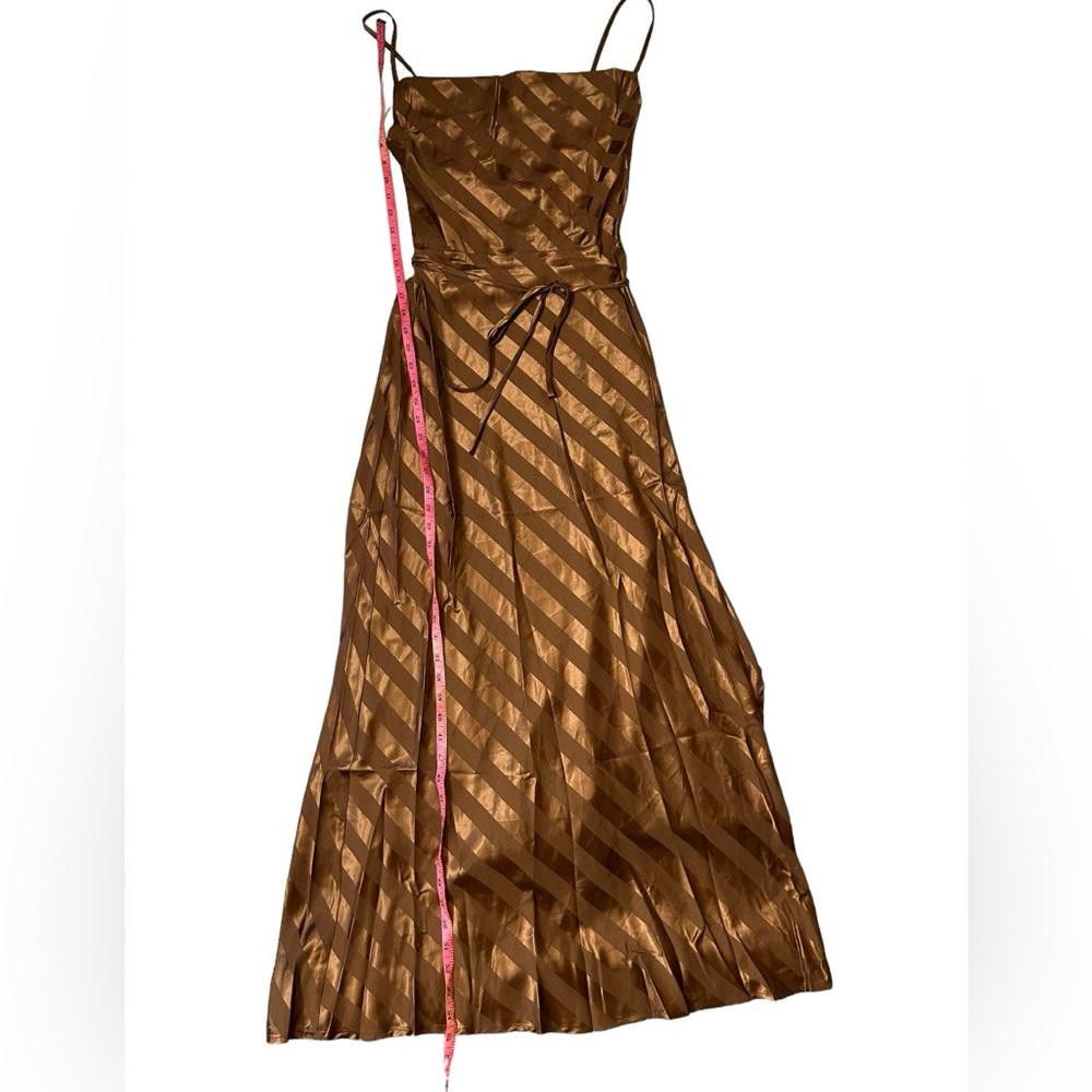 Lulus Lulus l NWT Sophisticate Bronze Satin Maxi Dress Small Size S / US 4 / IT 40 - 3 Thumbnail