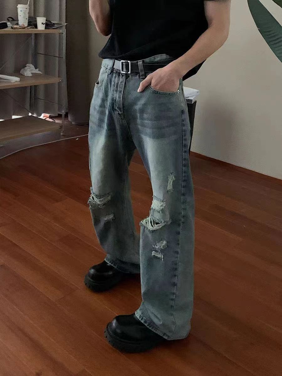 Japanese Brand × Jean Vintage hip-hop washed ripped micro flare jeans Size US 34 / EU 50 - 6 Thumbnail