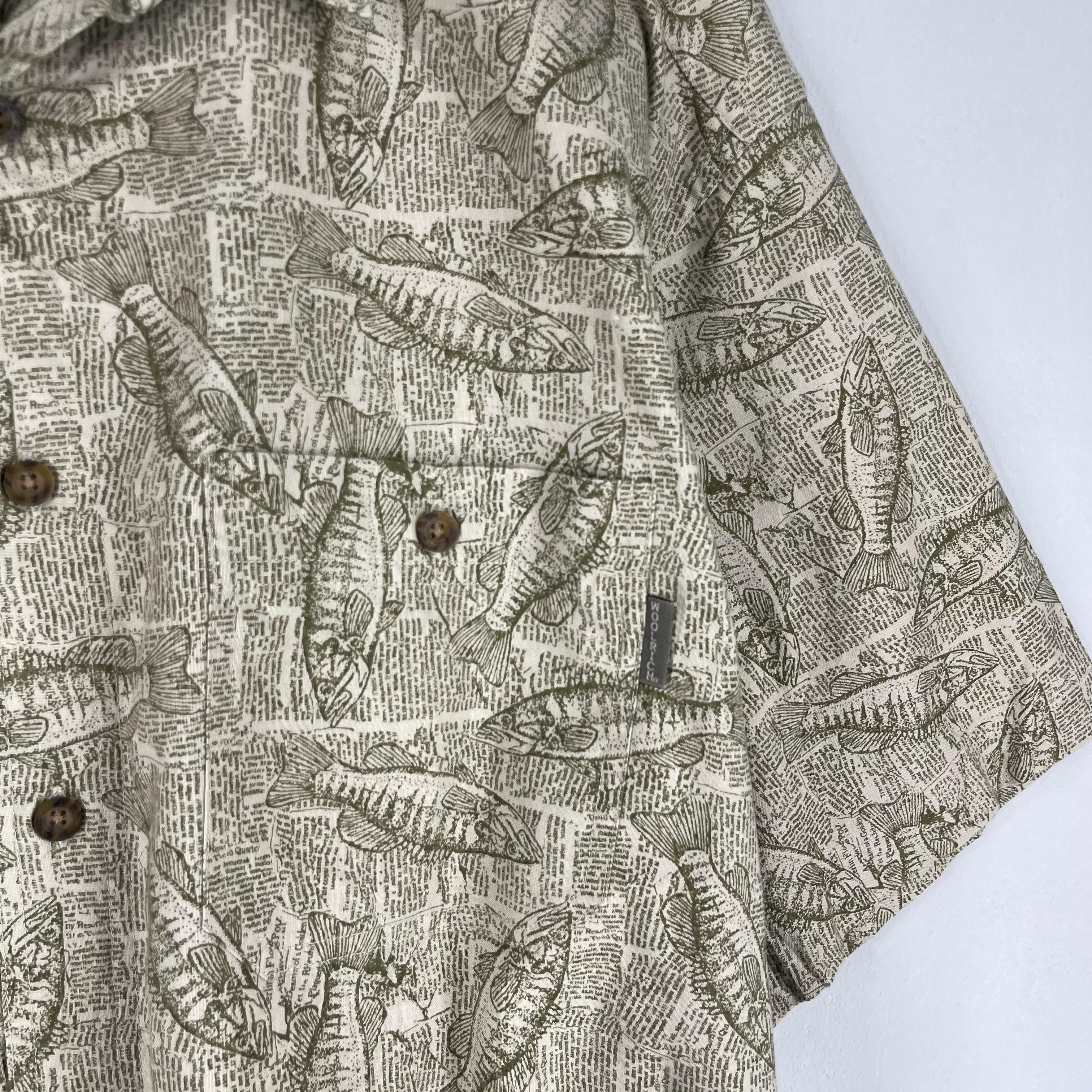 Japanese Brand Vintage WOOLRICH Abstract Freswater Bass Overprint Shirt Size US L / EU 52-54 / 3 - 4 Thumbnail