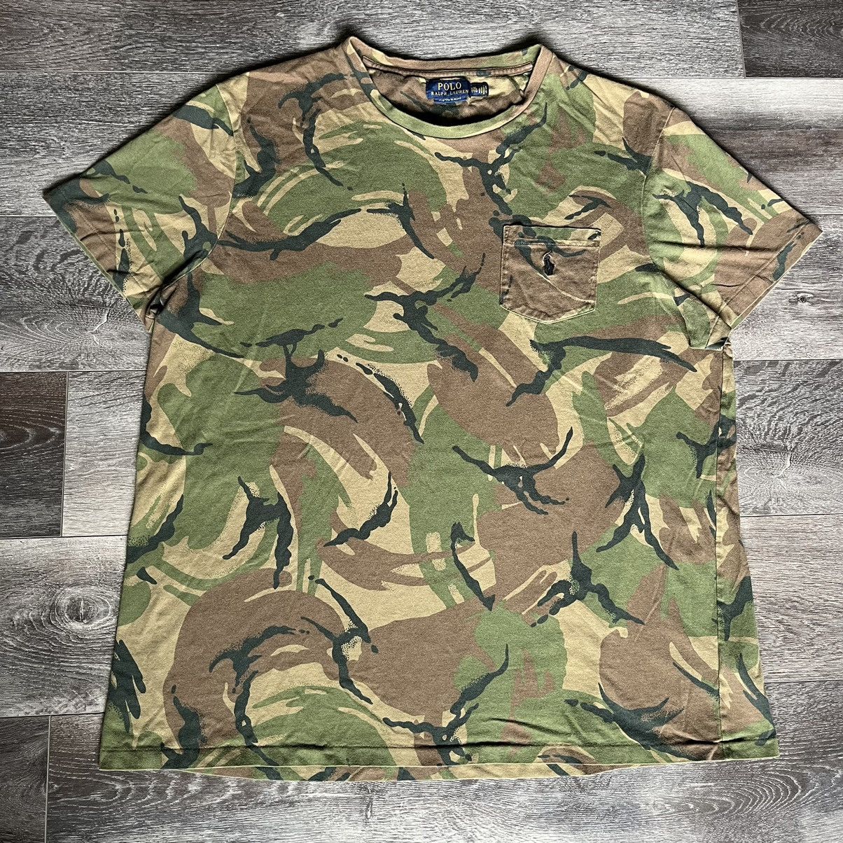 Polo Ralph Lauren Vintage Polo Ralph Lauren Camo Basic Pocket Logo Tee Shirt Size US XXL / EU 58 / 5 - 1 Thumbnail