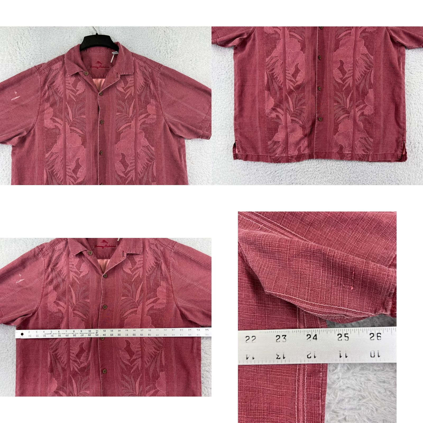 Tommy Bahama TOMMY BAHAMA Shirt Mens XL Red Floral Hawaiian Button-Up Short Sleeve Aloha Resort Size US XL / EU 56 / 4 - 8 Thumbnail
