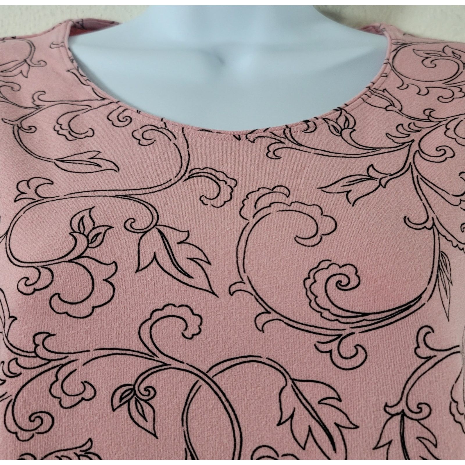 Other Chico's Dusty Rose Pink Black Floral Print Top 1 Medium Size M / US 6-8 / IT 42-44 - 5 Thumbnail