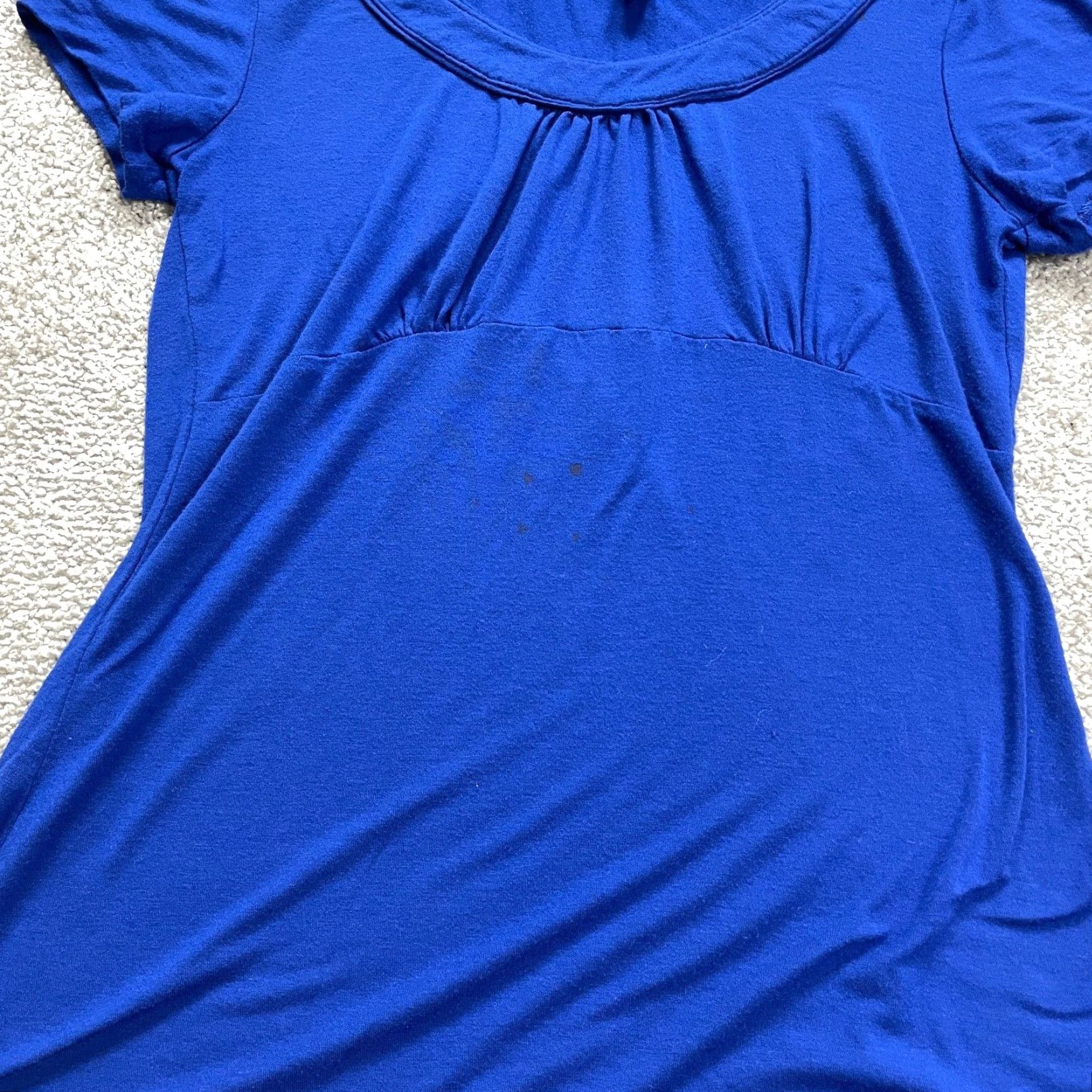 Banana Republic VINTAGE Banana Republic Women's Tunic Top Medium Blue Short Sleeve Casual Style Knit Blouse Size M / US 6-8 / IT 42-44 - 4 Thumbnail