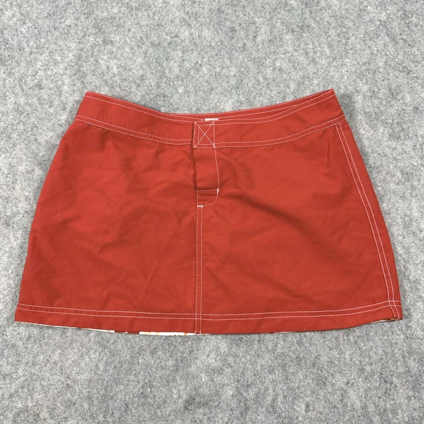 Vintage Miken Floral Print Swim Cover-up Two-Sides Skirt Juniors Fits Size Waist 32" Red Size 42" / US 20 - 4 Thumbnail