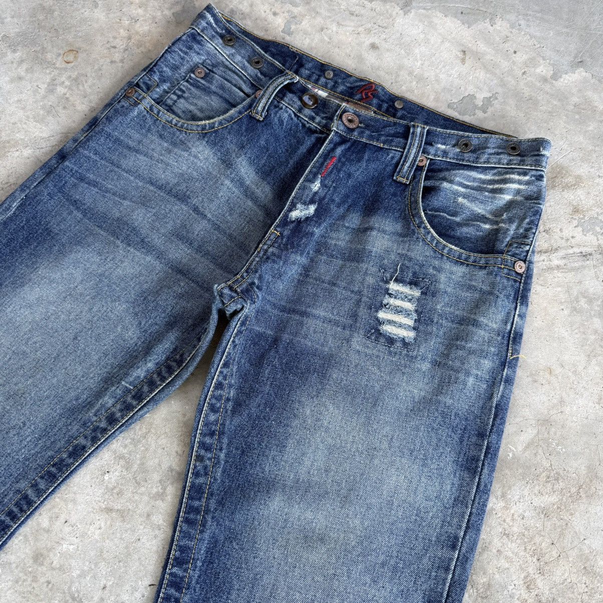 Japanese Brand W32x30 Vintage Snap Red Flare Faded Denim Jean Pants Size US 33 - 5 Thumbnail