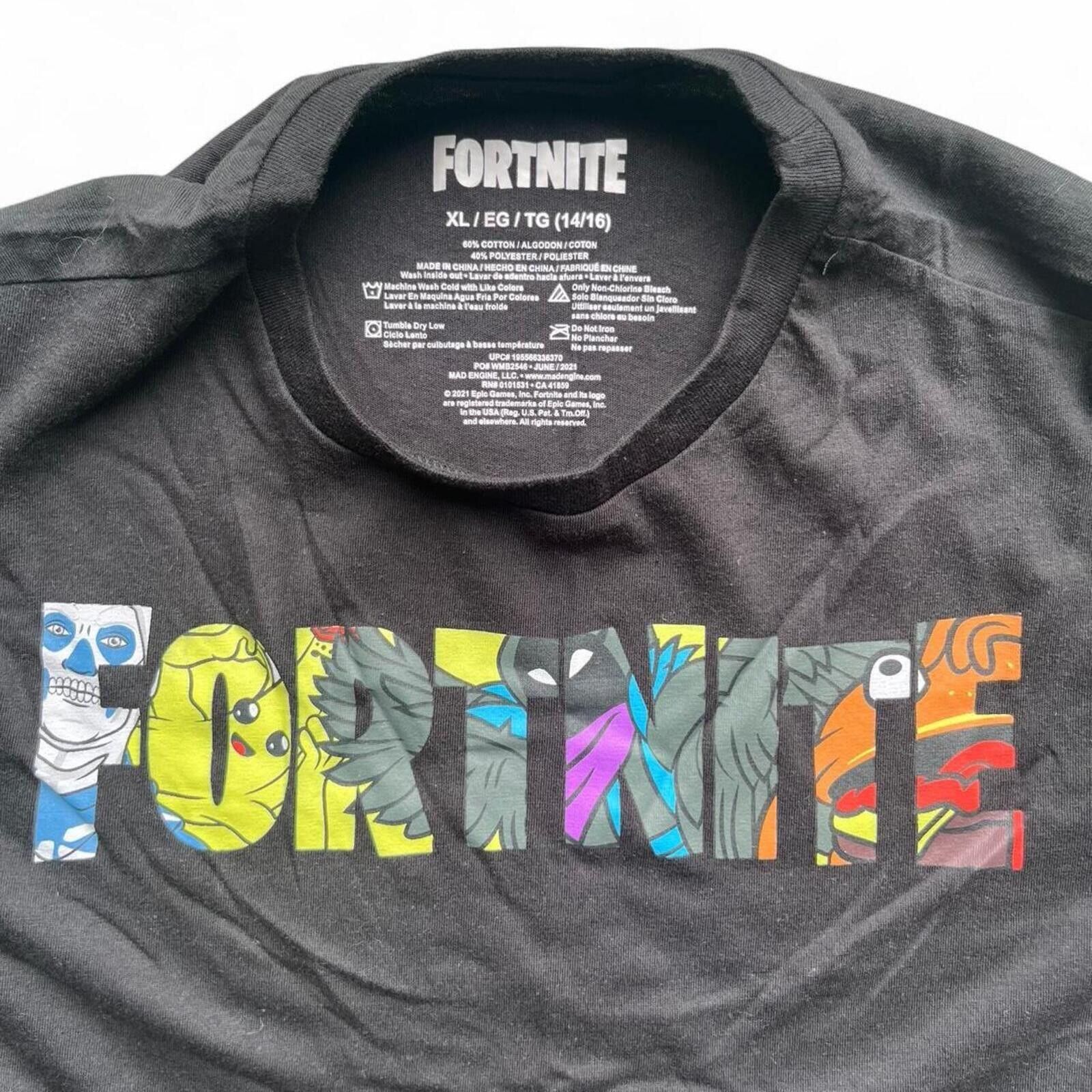 Other Fortnite Multi Colored Logo Character Black Gamer T-Shirt Size US XXS / EU 40 - 2 Thumbnail