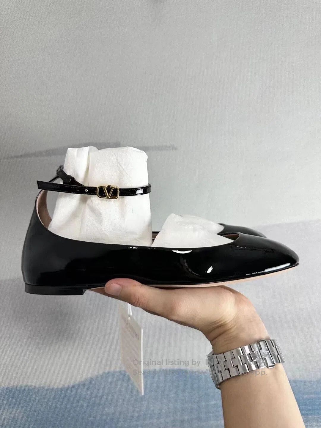 Valentino Valentino Black Patent Leather Flats. Size US 8.5 / IT 38.5 - 1 Thumbnail