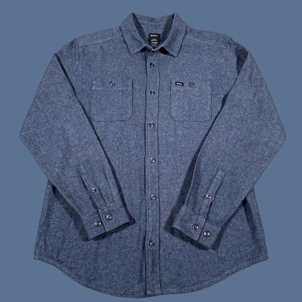 RVCA RVCA Shirt Mens Large Blue Heather Regular Fit Button Front Long Sleeve Casual Pocketed Size US L / EU 52-54 / 3 - 1 Thumbnail