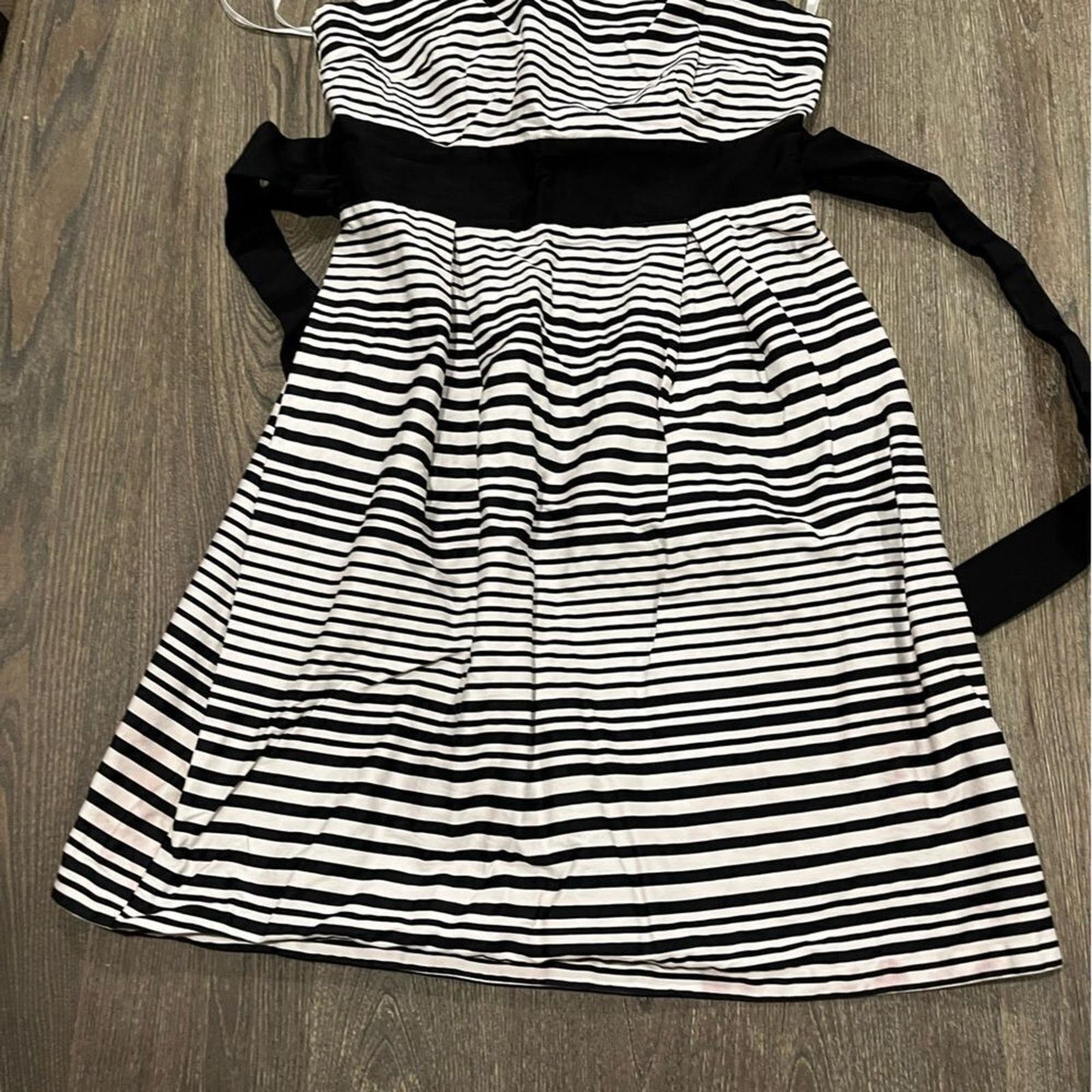 Vintage AB Studio Womens Striped Dress Knee Length Size 10 Size L / US 10 / IT 46 - 2 Thumbnail