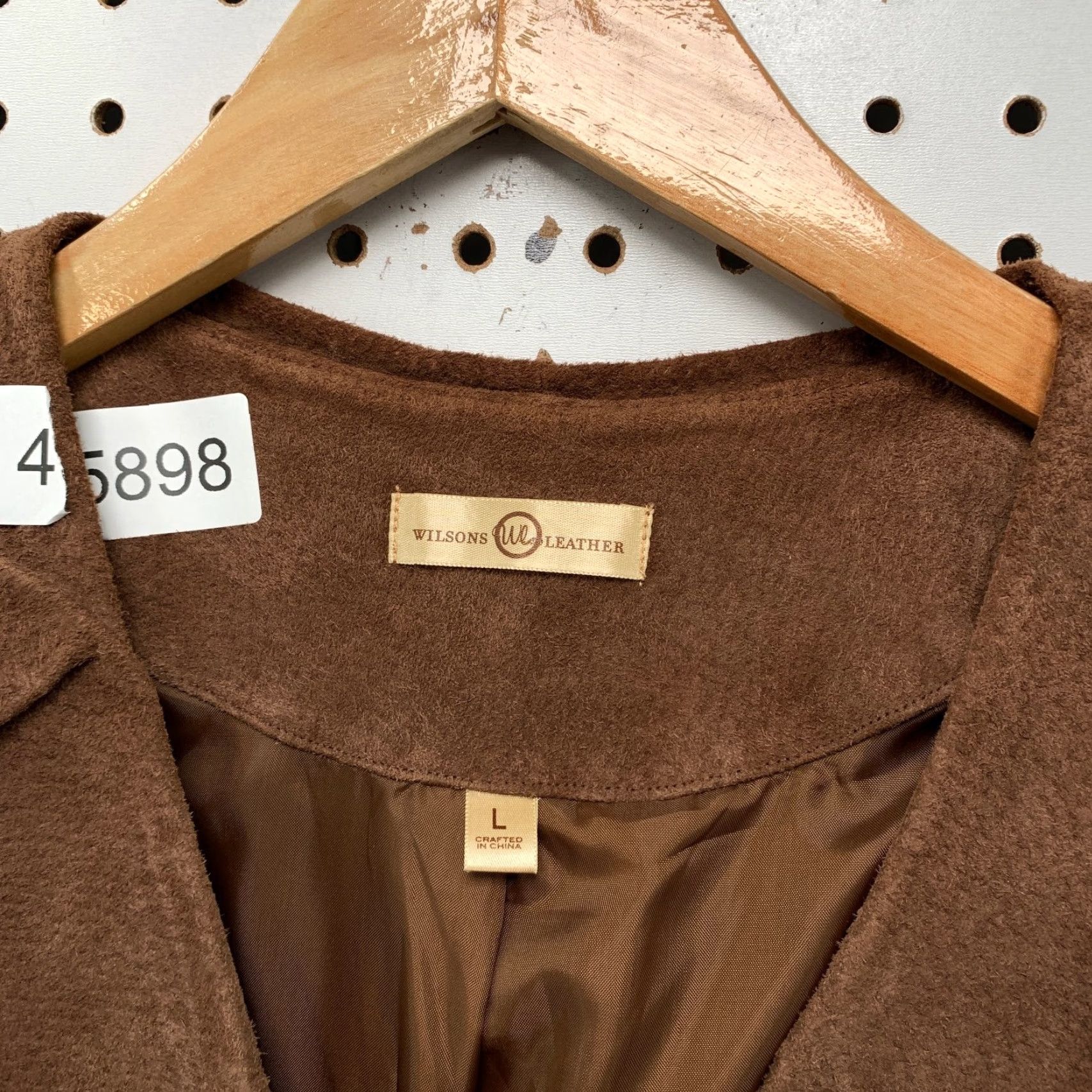 Wilson VINTAGE Wilsons Suede Penny Coat Womens Large Brown Long Ruffle Trim Overcoat Western Size L / US 10 / IT 46 - 4 Thumbnail