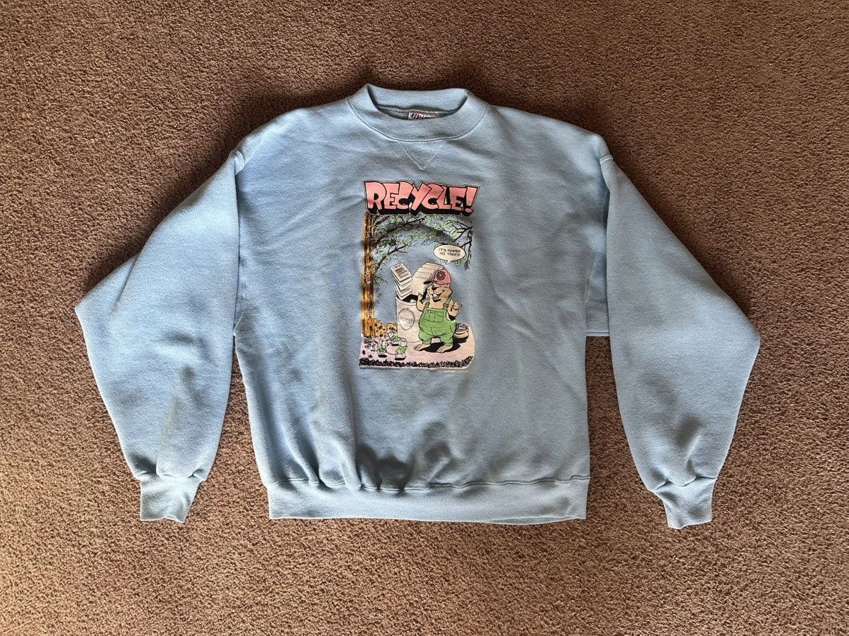 Vintage Recycle Crewneck Size US XL / EU 56 / 4 - 1 Thumbnail