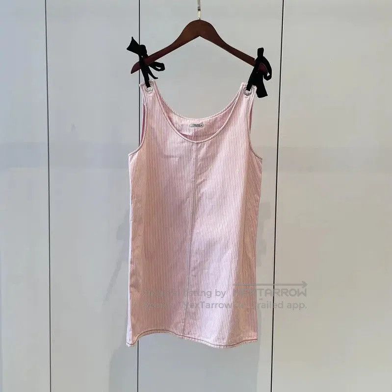 Miu Miu Miu Miu Pink Striped Sleeveless Dress Size S . Size S / US 4 / IT 40 - 1 Thumbnail