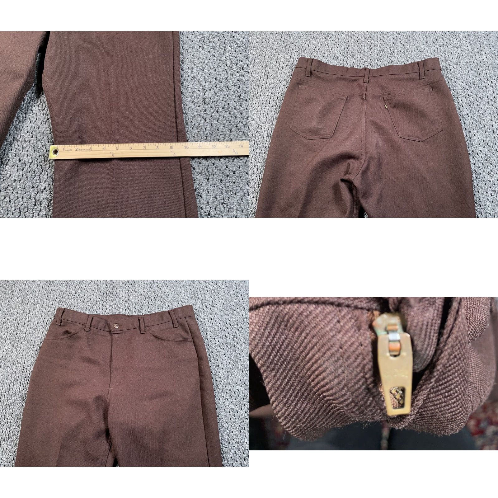 Levi's VINTAGE Levi's Pants Men's 38 x 27 Polyester Brown Zipper Scovill Black Tab Trousers Chino Straight Flat Front 80s Retro Mens Size US 38 / EU 54 - 8 Thumbnail