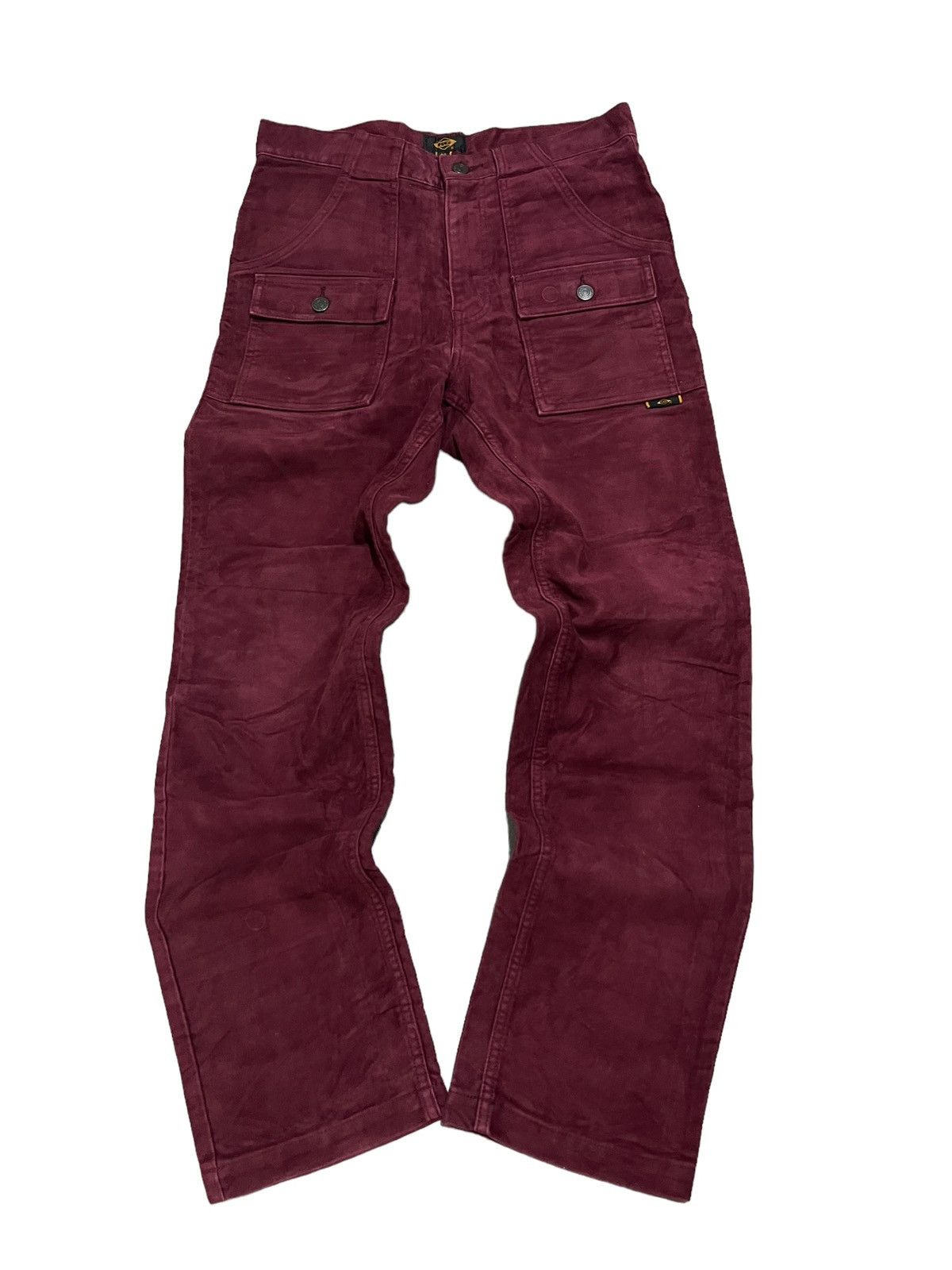 image of Beauty Beast x Hysteric Glamour Moleskin Bush Pants in Burgundy, Men's (Size 30)