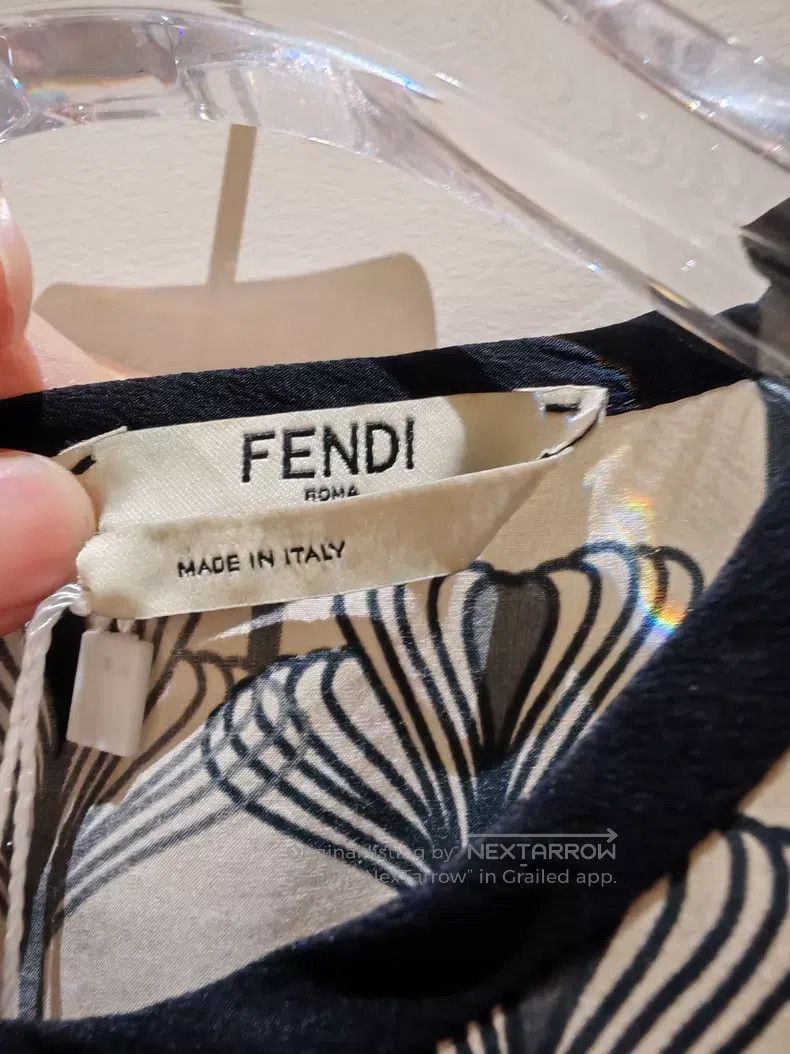 Fendi Fendi Dress, with a beige base featuring black and green f Size XS / US 0-2 / IT 36-38 - 6 Thumbnail