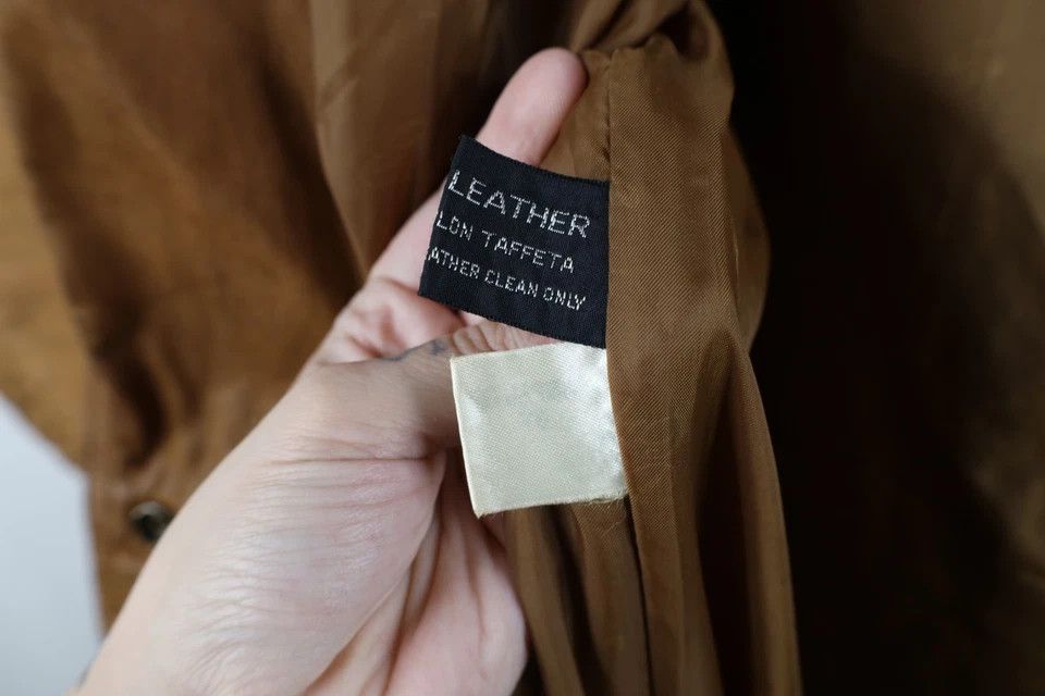 Express Vintage 90s Express Full Length Leather Jacket Coat Brown Size L / US 10 / IT 46 - 12 Thumbnail