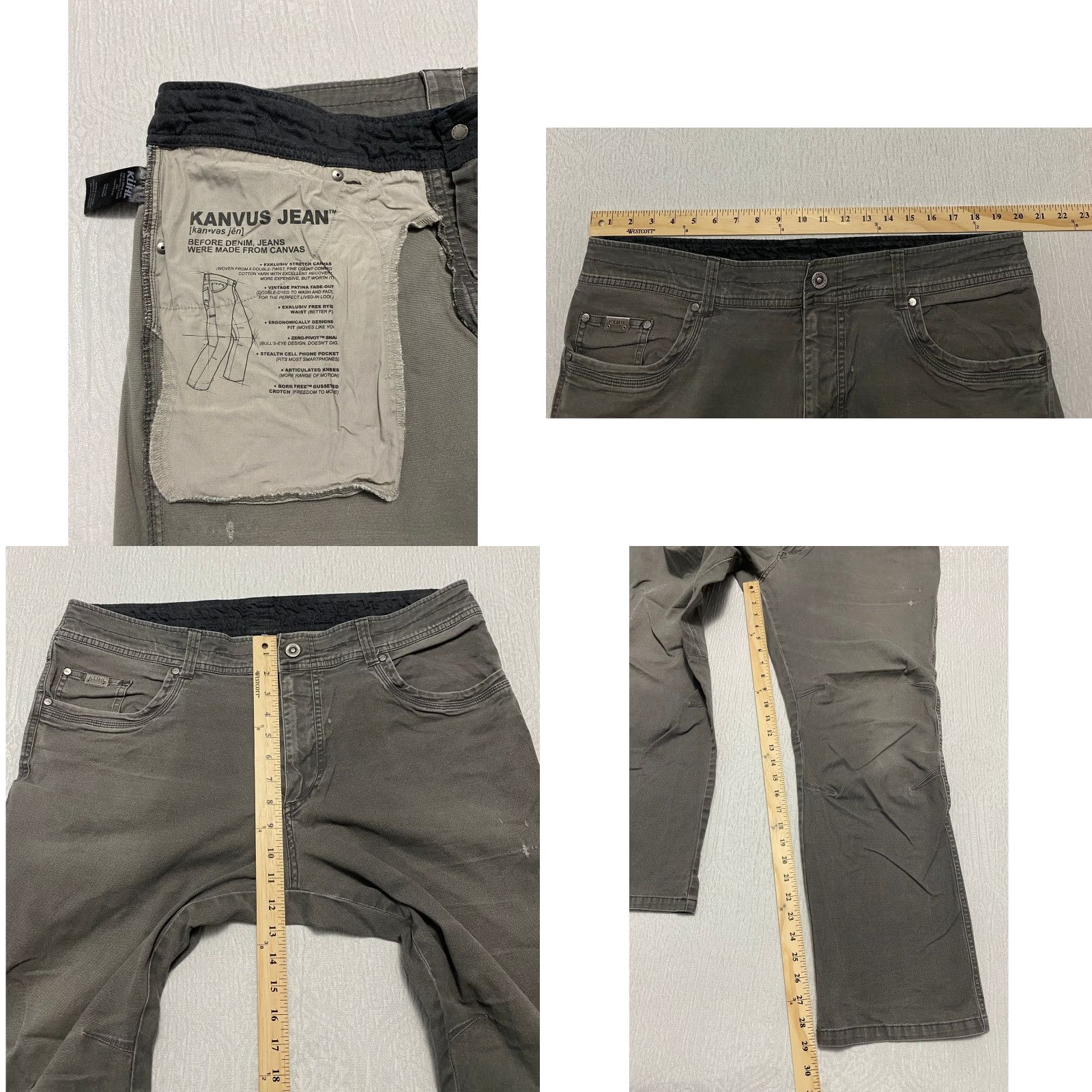 Vintage VINTAGE Kuhl Jeans Khakis Pants 40 Mens Gray Stretch Canvas 5-Pocket Outdoor Rugged Comfort Regular Man Size US 40 / EU 56 - 8 Thumbnail