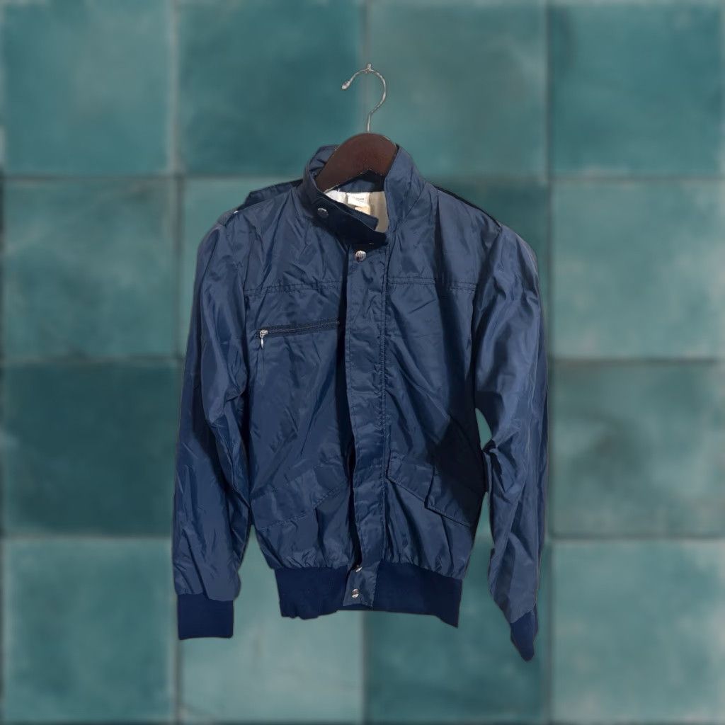 Vintage VINTAGE racer jacket Mens XS 80s deadstock NWOT blue nylon jacket 80s biker Made in USA Mens Size US XS / EU 42 / 0 - 1 Thumbnail