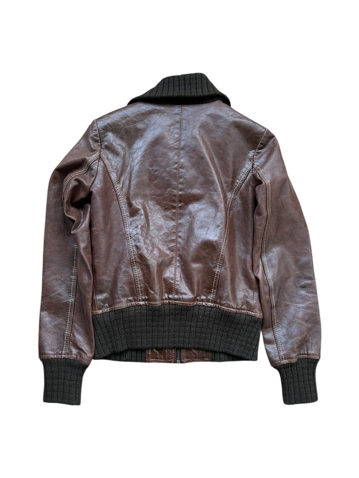 Japanese Brand 1990s Classic Aviator Leather Jacket Pasveer Size S / US 4 / IT 40 - 2 Thumbnail