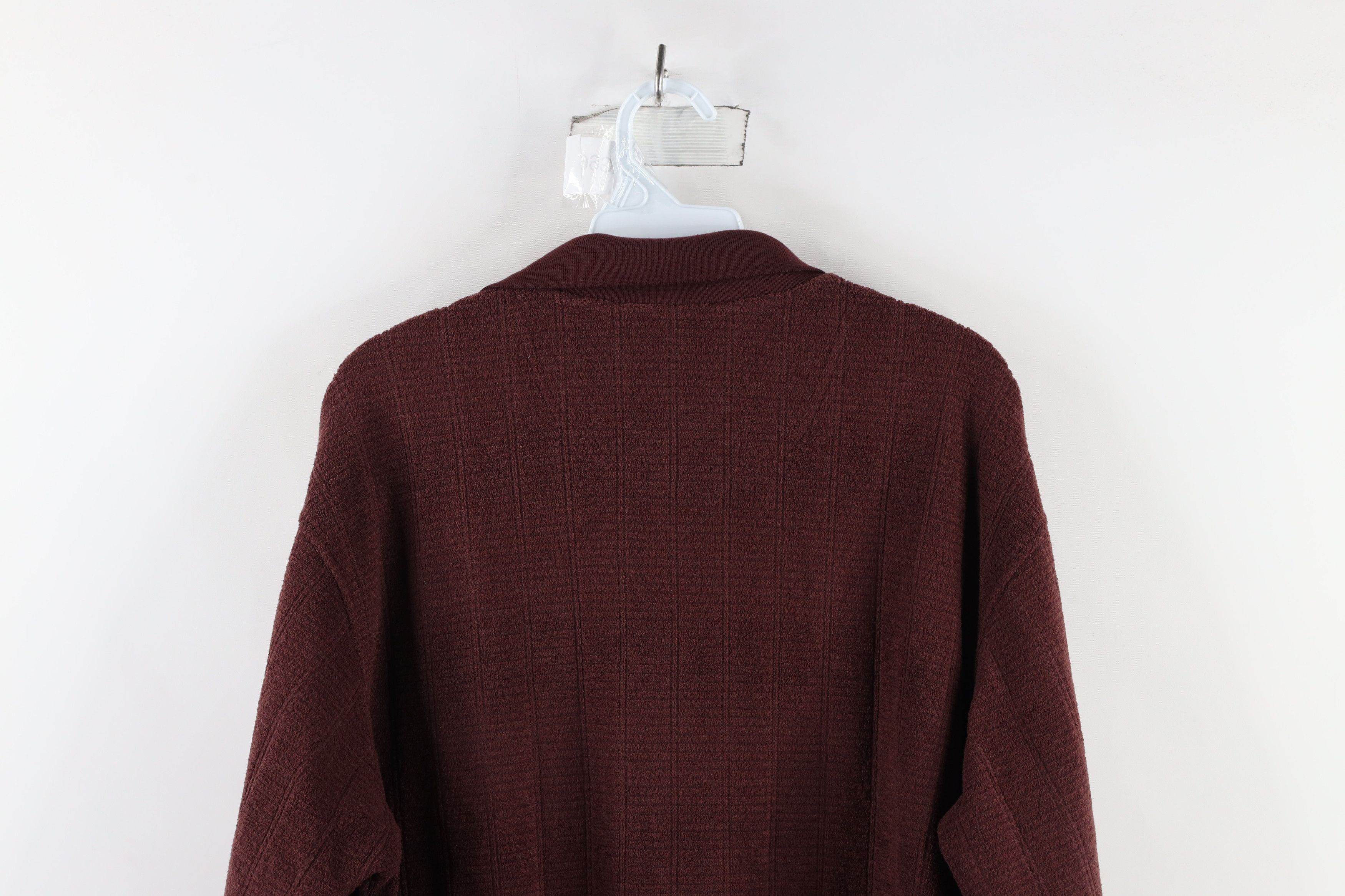 Vintage Vintage 90s Streetwear Terry Cloth Collared Sweater Red Size US L / EU 52-54 / 3 - 7 Thumbnail