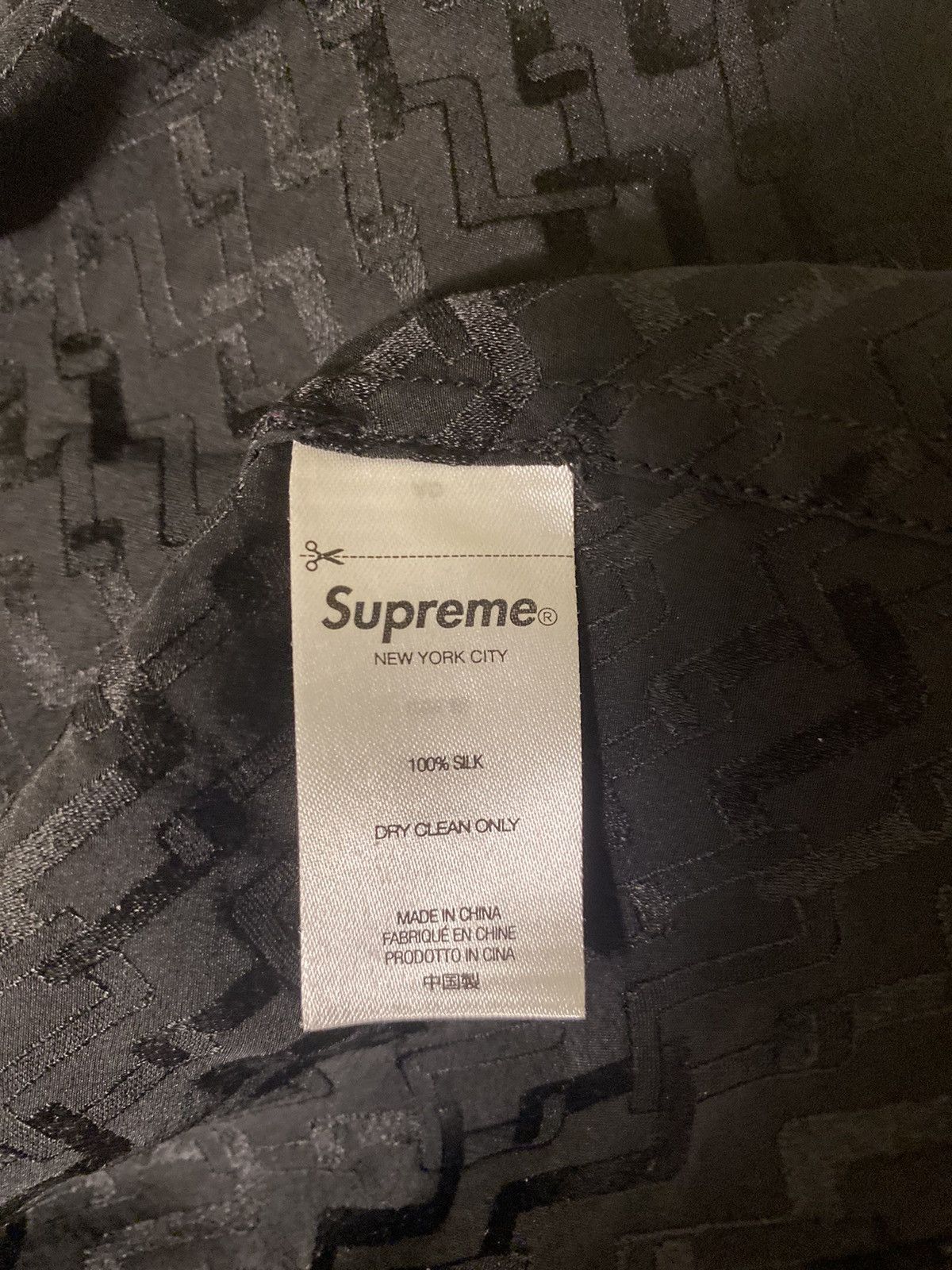 Supreme Supreme Tonal Monogram Silk S/S Shirt Size US M / EU 48-50 / 2 - 2 Thumbnail
