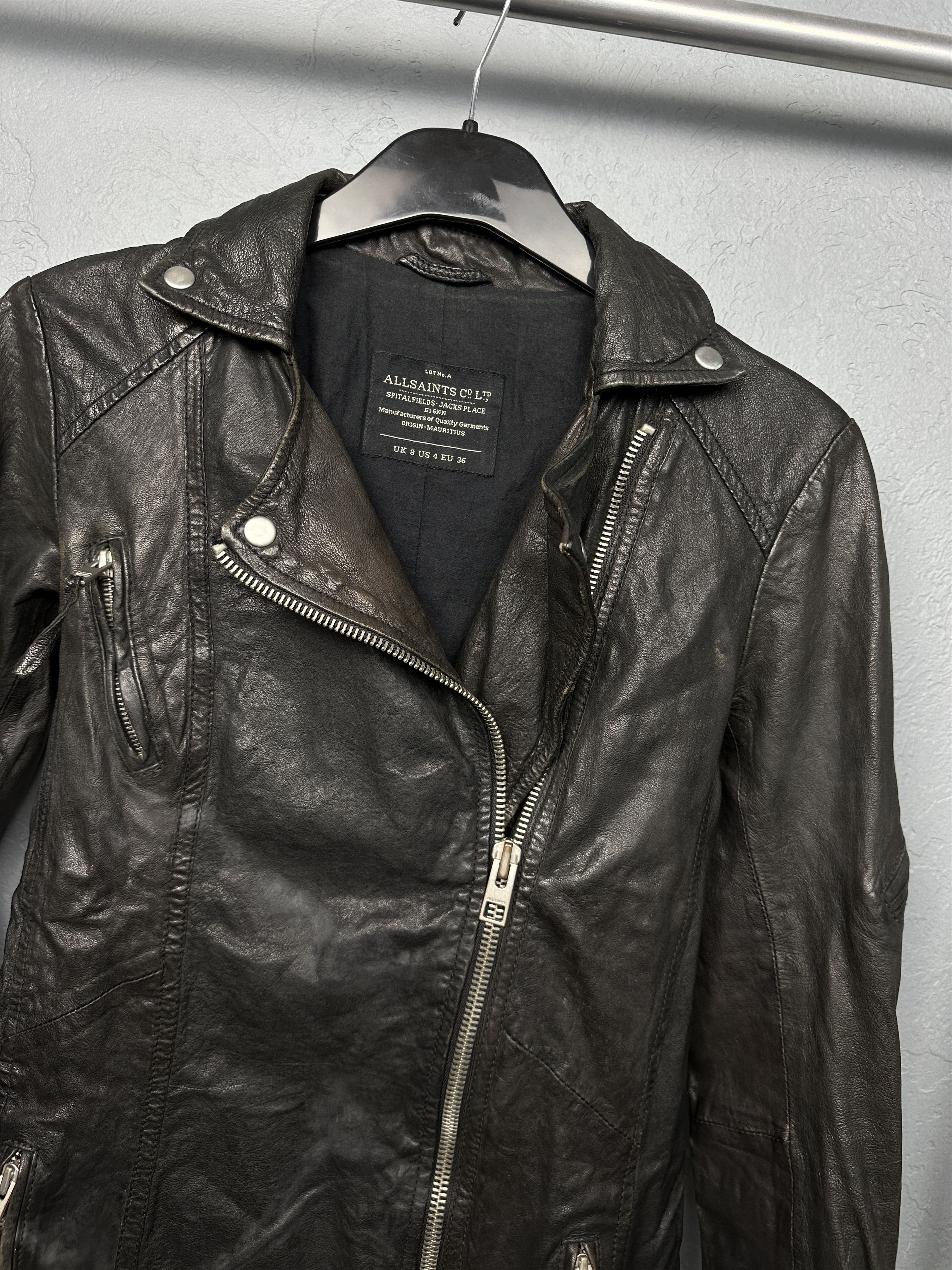 Allsaints Allsaints Womens Blake Biker Leather Jacket Size S / US 4 / IT 40 - 2 Thumbnail