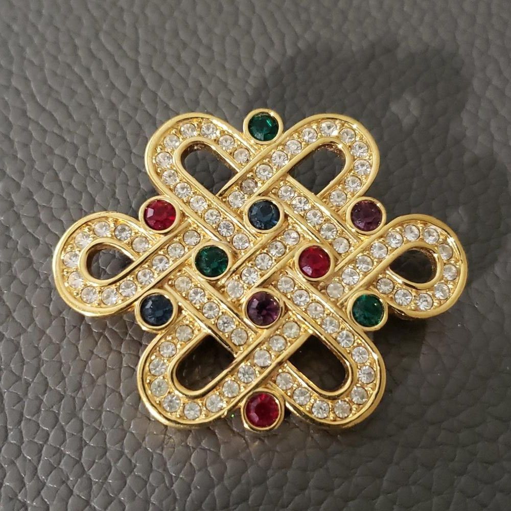 Swarovski Swarovski Vintage Goldstone Gemstone Broche Size ONE SIZE - 1 Thumbnail