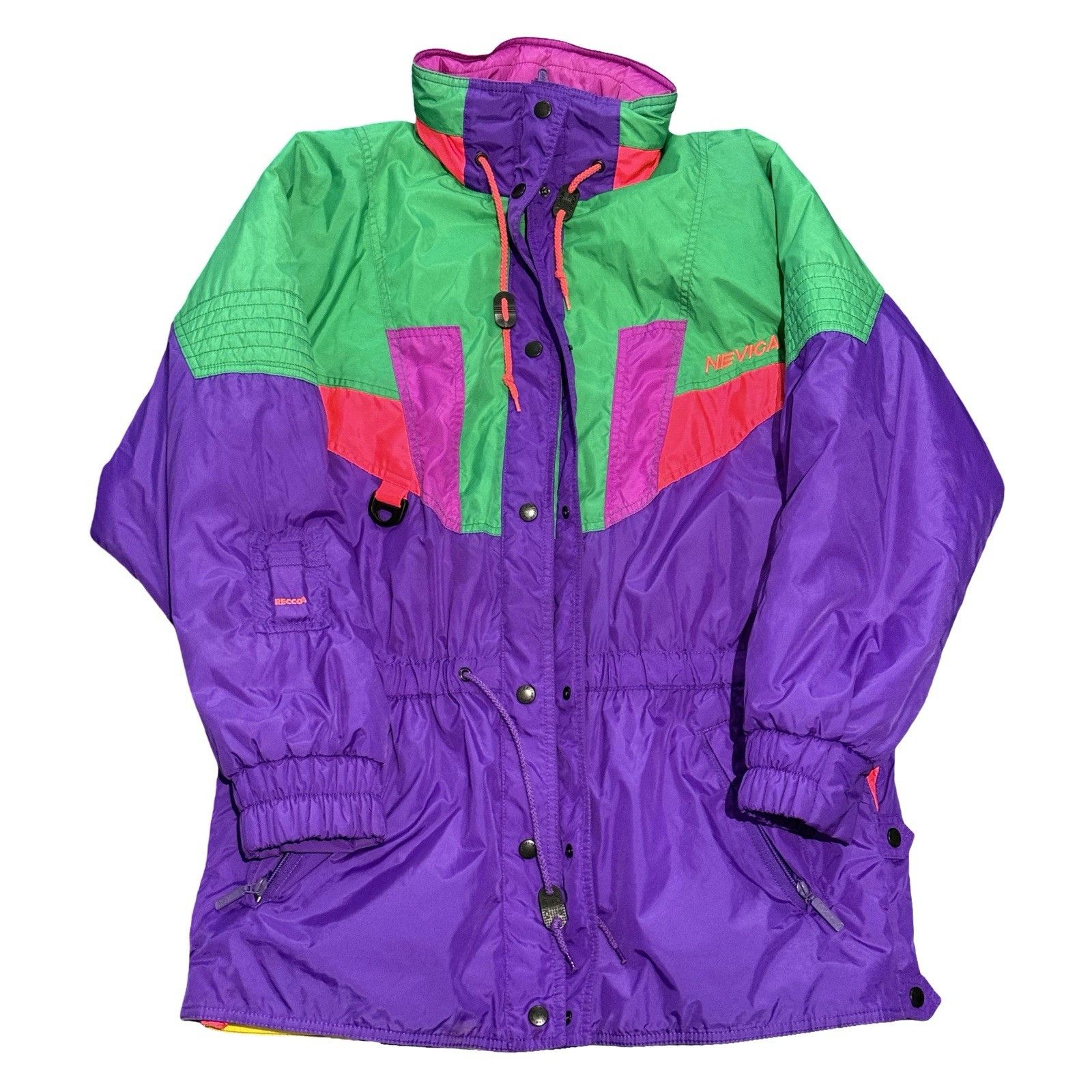 Nevica Vintage 80s 90s Neon Colourblock Ski Jacket