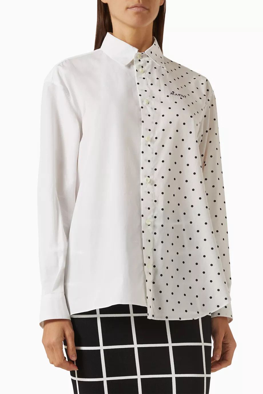 Marni o1y1125 Patterned Shirt in White/Black Size M / US 6-8 / IT 42-44 - 1 Thumbnail