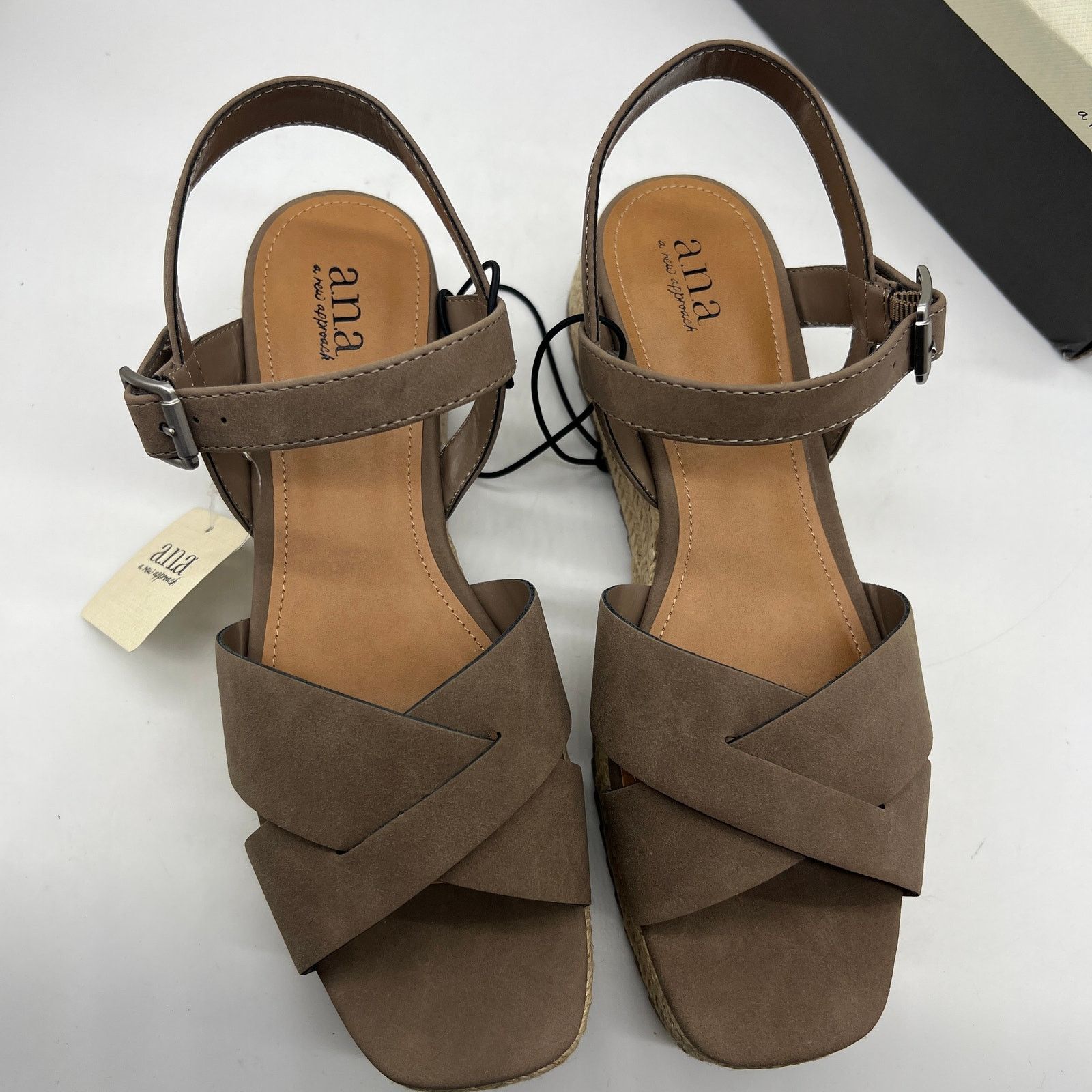 Other a.n.a Womens Eloise Wedge Sandals Porchini Brown Size US 9 / IT 39 - 4 Thumbnail