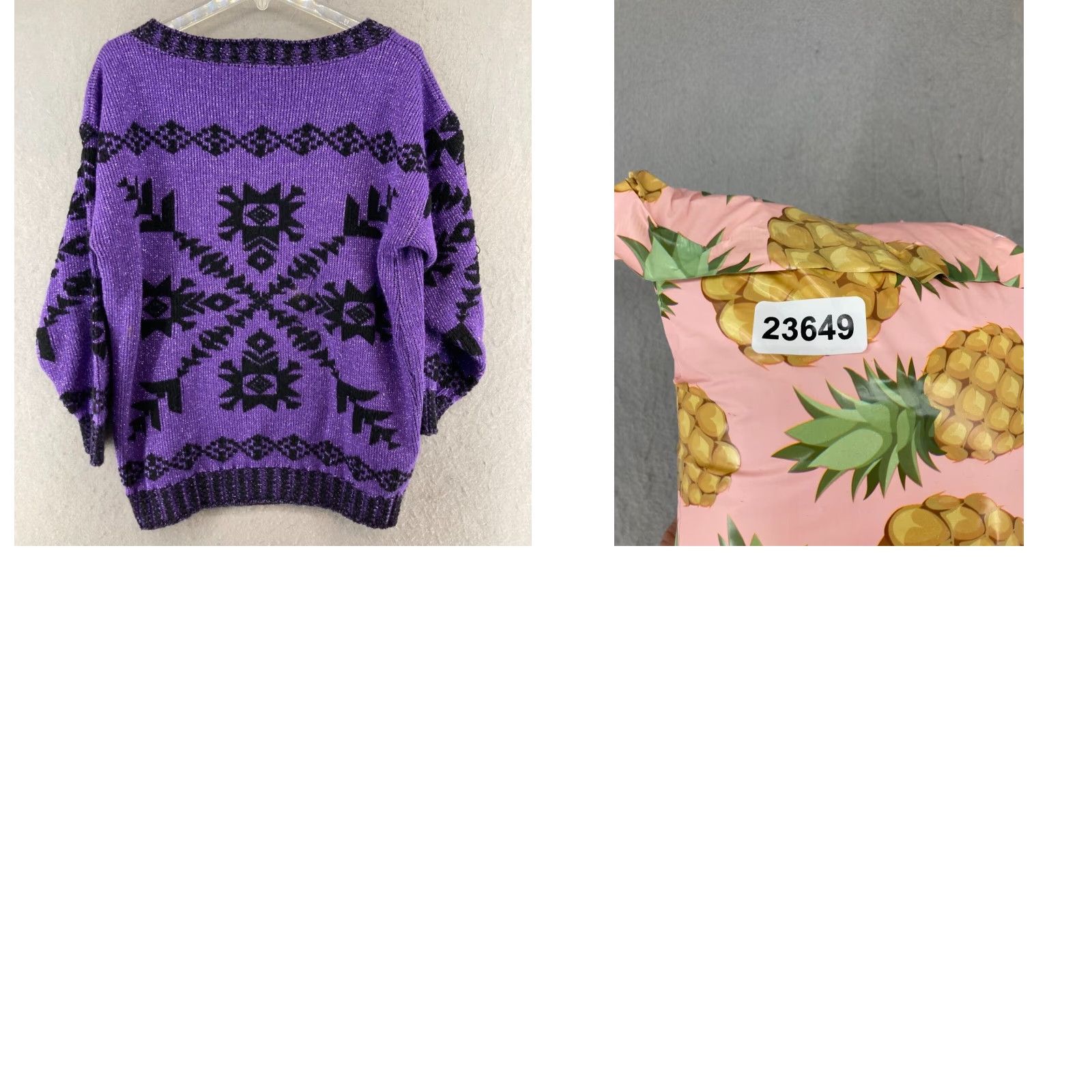 Vintage VINTAGE Rose Sweater Large Purple Geometric Knit Long Sleeve Boat Neck 80s 90s Womens Size L / US 10 / IT 46 - 8 Thumbnail