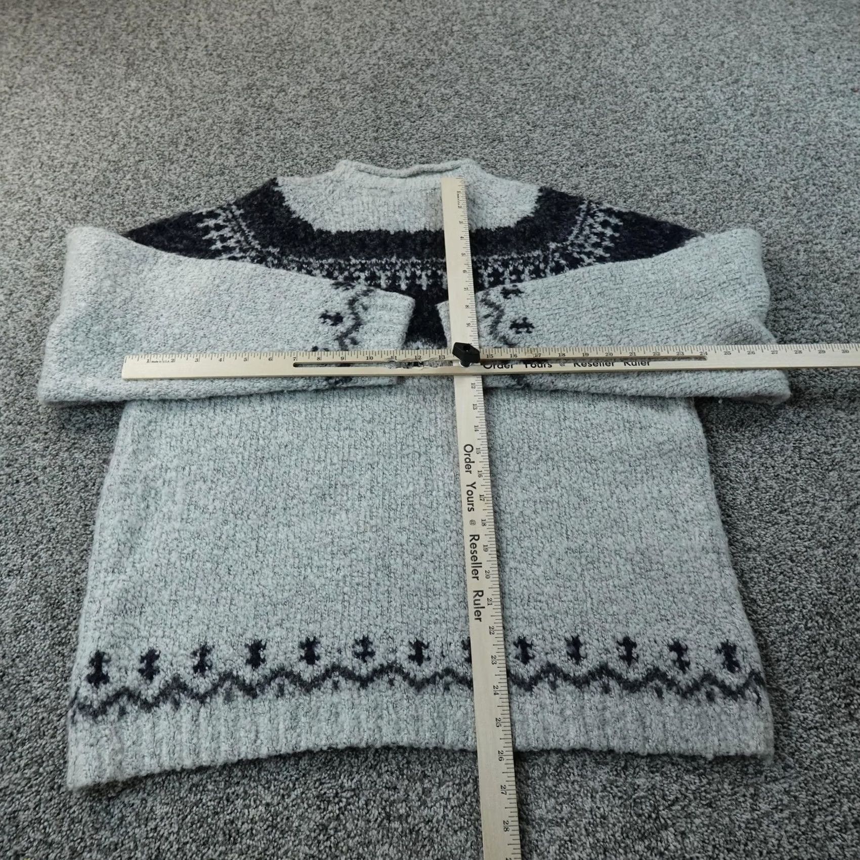 Vintage VINTAGE Structure Mens L Gray Nordic Fair Isle Mock Neck Knit Pullover Sweater Wool, Heavyweight, Winter, Casual, Regular Fit, Long Sleeve, Roll Neck Size US L / EU 52-54 / 3 - 6 Thumbnail