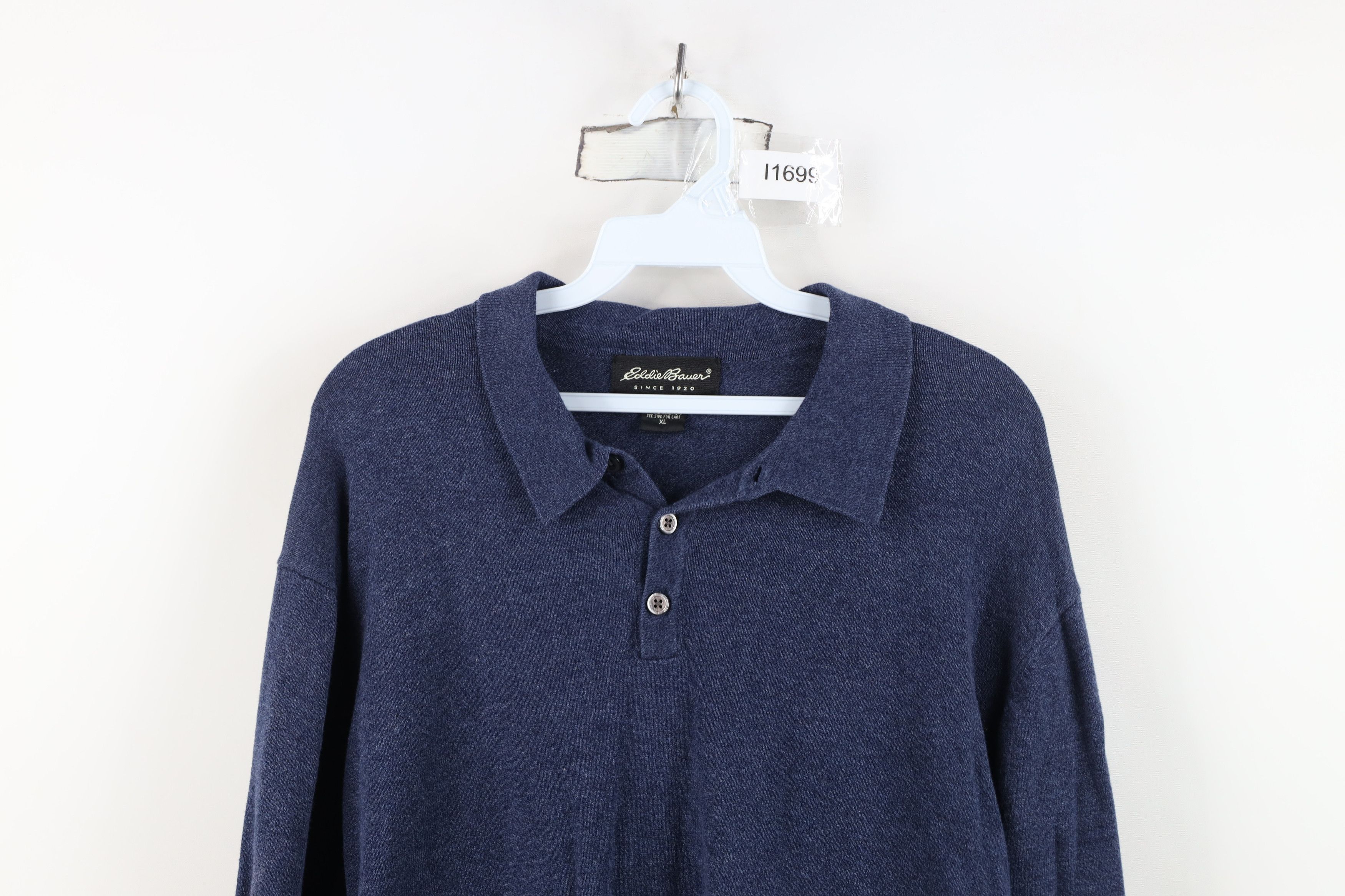 Eddie Bauer Vintage 90s Eddie Bauer Knit Collared Long Sleeve Polo Size US XL / EU 56 / 4 - 2 Thumbnail