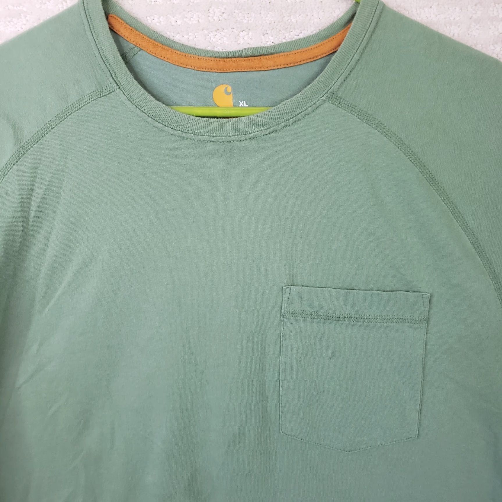 Carhartt Carhartt Force Mens XL Tee Shirt Pocket Crew Neck Short Sleeve Green Size US XL / EU 56 / 4 - 3 Thumbnail