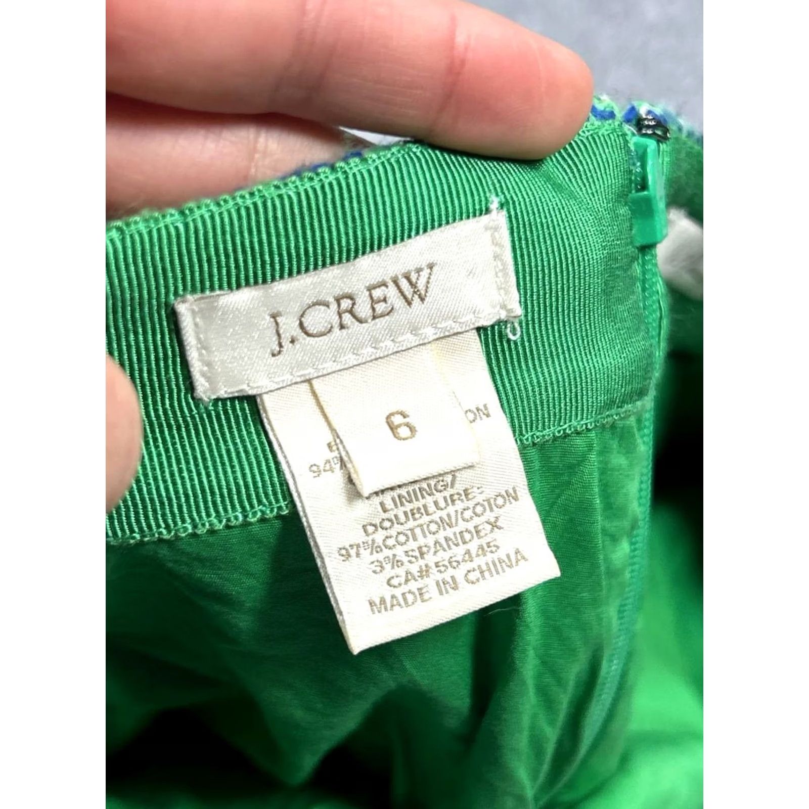 J.Crew J.CREW Skirt Womens 6 Green Straight & Pencil Tweed Zip Back Back Zip Short Classic Lined Slit Casual Summer Spring Vintage No N/A Size 28" / US 6 / IT 42 - 5 Thumbnail