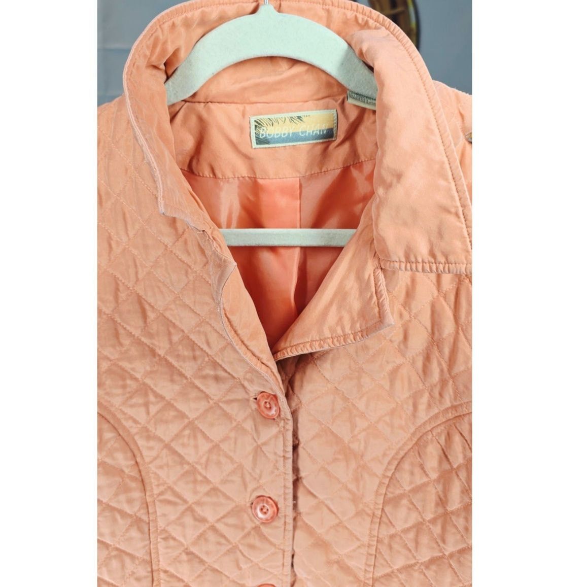 Other Bobby Chan Peach Quilted Silk Jacket - Size Large Size L / US 10 / IT 46 - 5 Thumbnail